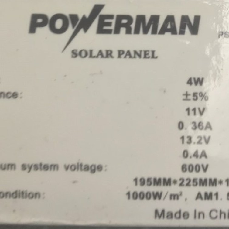 ليت LED قوي للحدائق يشتغل بالطاقة الشمسية 4W / 11V