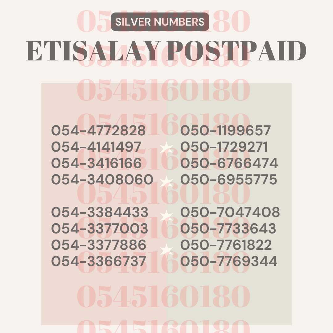 Etisalat Numbers with Plan 